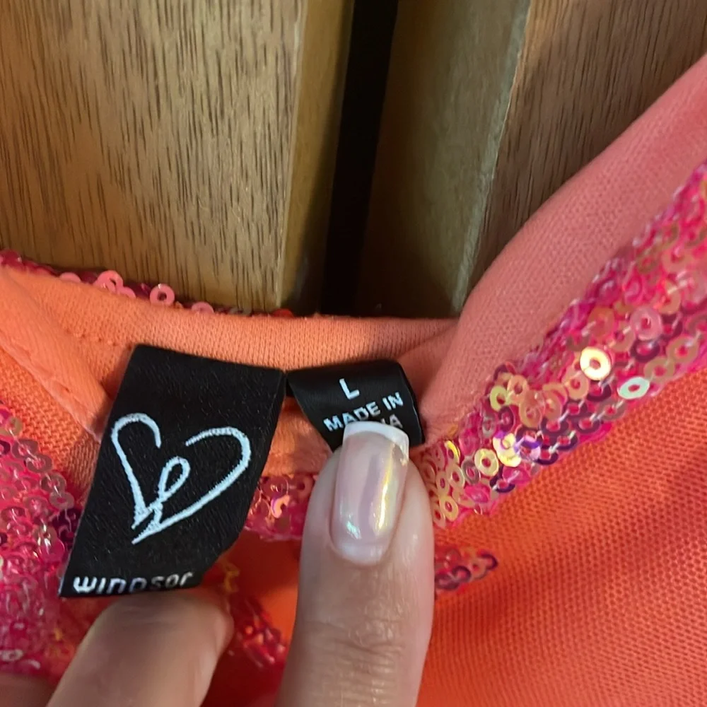 Windsor Orange and Pink Sequin Mini Dress - Picture 3 of 5